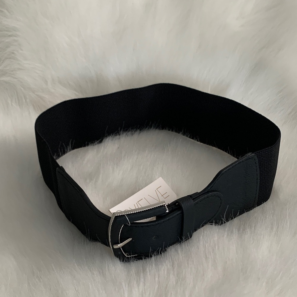 Elegant Black Wide Stretch Belt